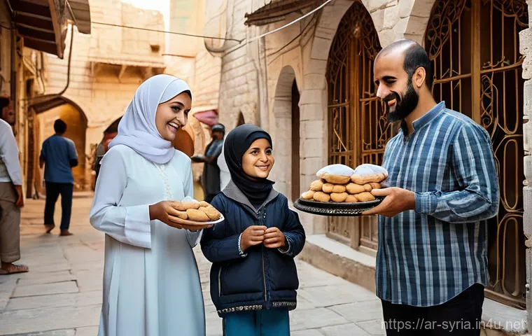 시리아 주요 종교와 영향 - **"A vibrant and warm street scene in a historic Syrian city, reminiscent of Old Damascus. A Syrian ...