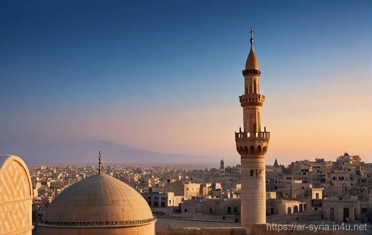 시리아 주요 종교와 영향 - **"A vibrant and warm street scene in a historic Syrian city, reminiscent of Old Damascus. A Syrian ...